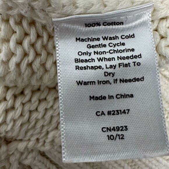 Talbots Ivory Cable Knit Boat Neck Large Petite sweater - Picture 5 of 6